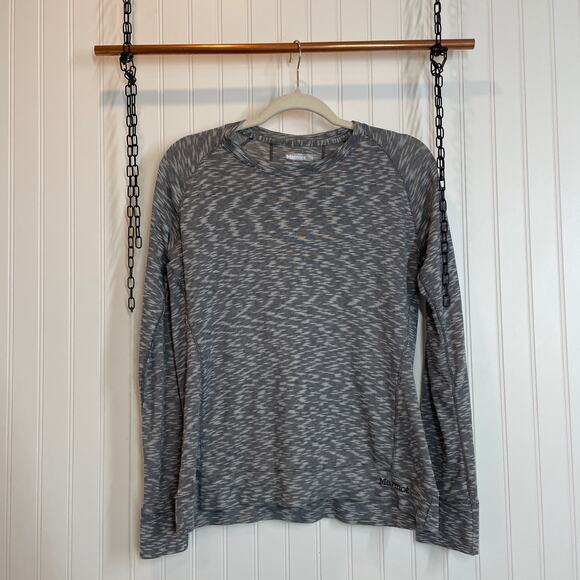 MARMOT Women’s Gray Crew Neck Athletic Performance Shirt Top Size L - Picture 1 of 6